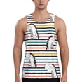 thumbnail image 1 of Xecao Cartoon Dinosaurs Men's Tank Top Workout Quick Dry Sleeveless Gym Jogging Muscle Shirts Summer Swim Beach Tops, 1 of 9