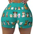 thumbnail image 1 of Xecao Cartoon Dogs Print Workout Shorts for Women Soft Smooth Gym Yoga Scrunch Active Tennis Workout Running Shorts, 1 of 9