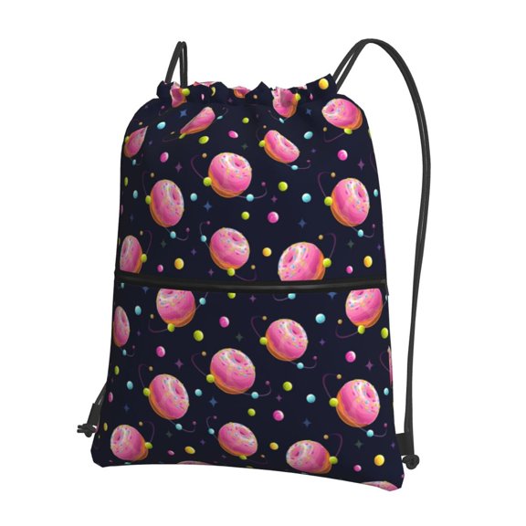 Xecao Cartoon Donut Planets for Drawstring Bags,Pull String Backpack Bags,String Bag Sackpack