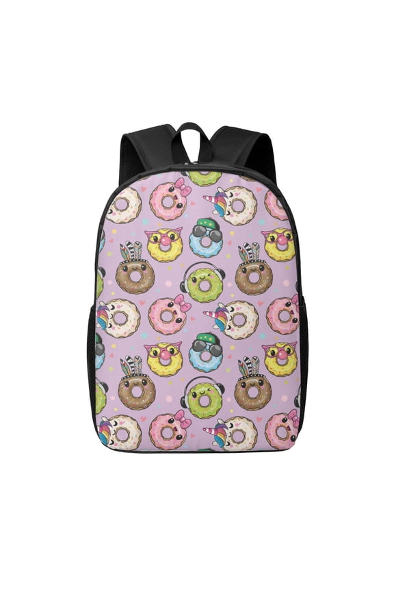 Cute Donuts print Travel Backpack, Large Computer Backpack for Men Women, College School Rucksack Book Bag