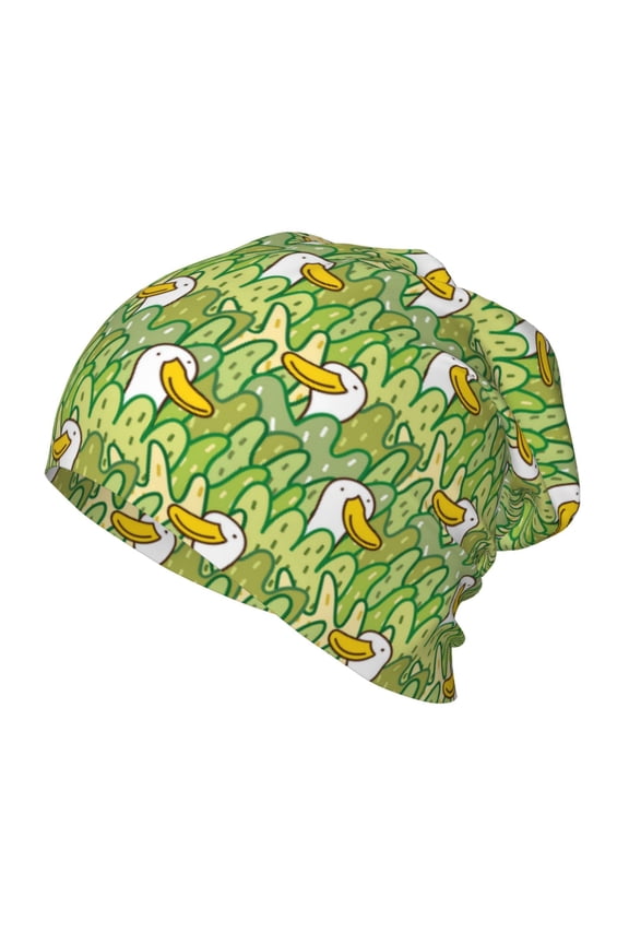 Cartoon Duck Print Beanie Hat Toddler Girls Boys, Baby Hats Winter Warm Knitted Thermal, Kids Winter Caps