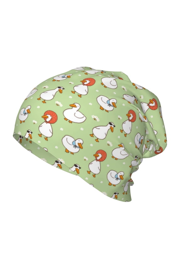 Cartoon Duck Print Beanie Hat Toddler Girls Boys, Baby Hats Winter Warm Knitted Thermal, Kids Winter Caps