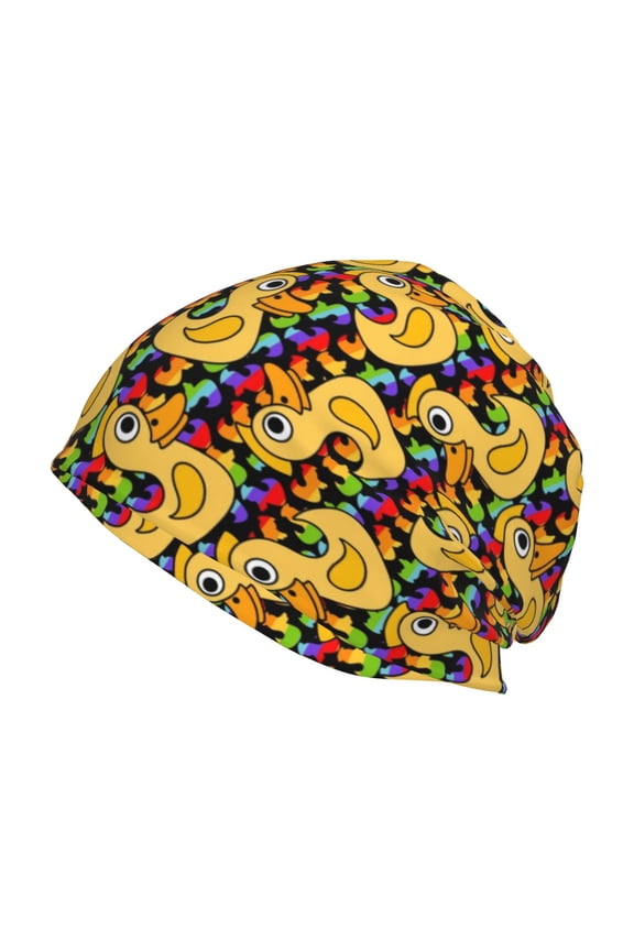 Cartoon Ducks Print Knit Hat,Winter Beanie for Men Women, Beanie Soft Warm Ski Stocking Cuffed Cap