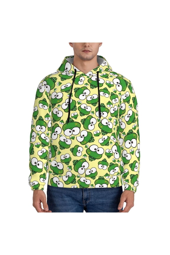 Cartoon Frogs Pattern Men's Adult Pullover Hoodie,Hooded Sweatshirt-Small