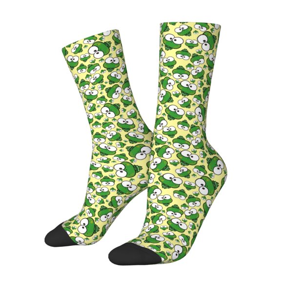 Xecao Cartoon Frogs Pattern Sport Socks for Women and Men Crew Socks Sporty Calf Socks Casual Socks