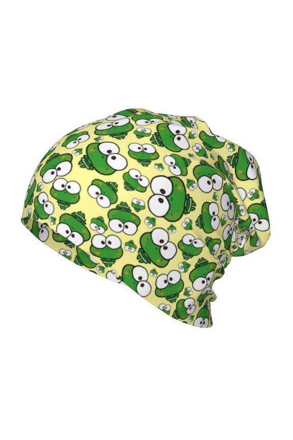Cartoon Frogs Print Beanie Hat Toddler Girls Boys, Baby Hats Winter Warm Knitted Thermal, Kids Winter Caps