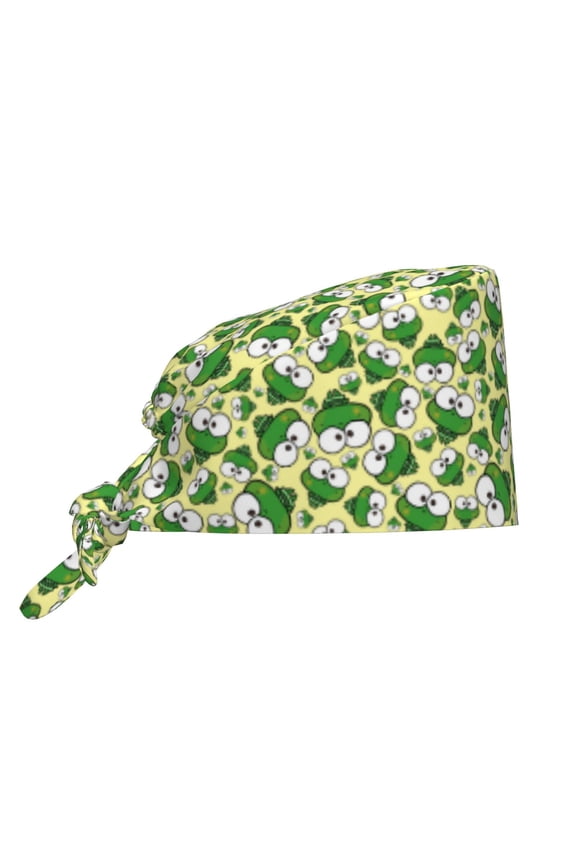 Cartoon Frogs Print Men Women Adjustable Working Cap with Button Unisex Hats Sweatband