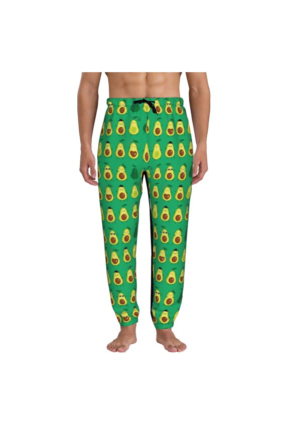 Cartoon Fruit 1 Print Active Tech Joggers for Men, Mens Sweatpants Lounge Pants with Pockets-X-Large