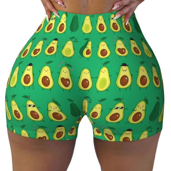Xecao Cartoon Fruit 1 Print Workout Shorts for Women Soft Smooth Gym Yoga Scrunch Active Tennis Workout Running Shorts