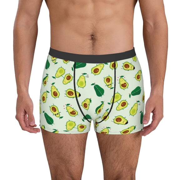 Xecao Cartoon Fruit Print Men's Underwear Boxer Briefs Pack - Your ComfortSoft, Moisture-Wicking, and Breathable Choice for Men's Underwear-XX-Large