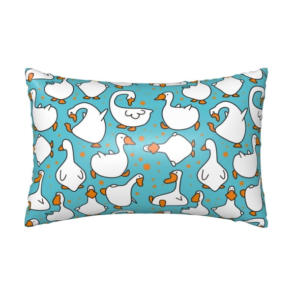 Xecao Cartoon Funny Goose Pattern Satin Pillowcases for Hair and Skin, Luxurious and Silky Pillow Cases with Envelope Closure, 20x30 Inches