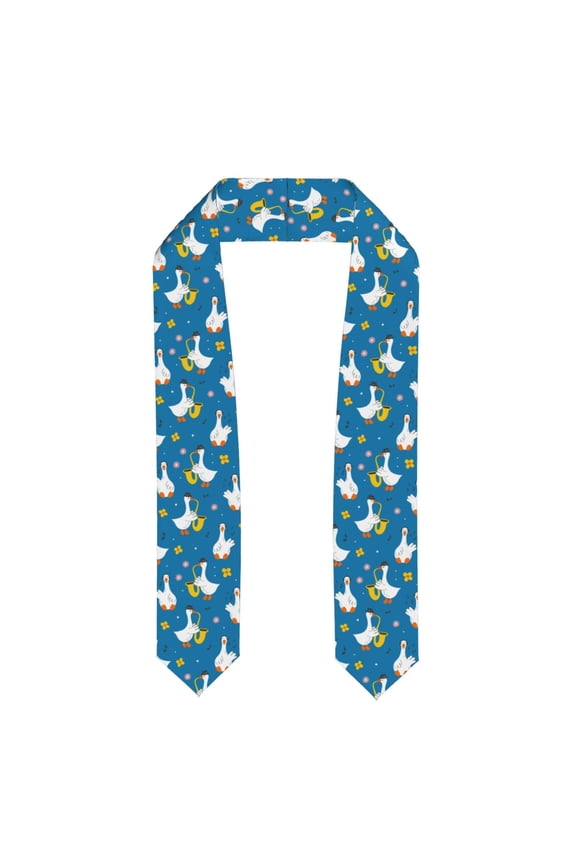 Cartoon Goose Print Graduation Shawl Stole Honor Stole Adult 72" Academic Commencements
