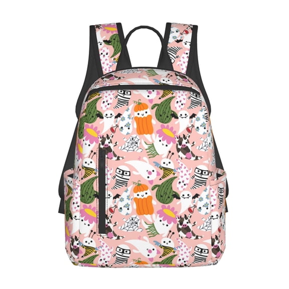 Xecao Cartoon Halloween print Backpack For women men Aesthetic Lightweight Travel Daypack Simple Cute Backpack For Bookbag