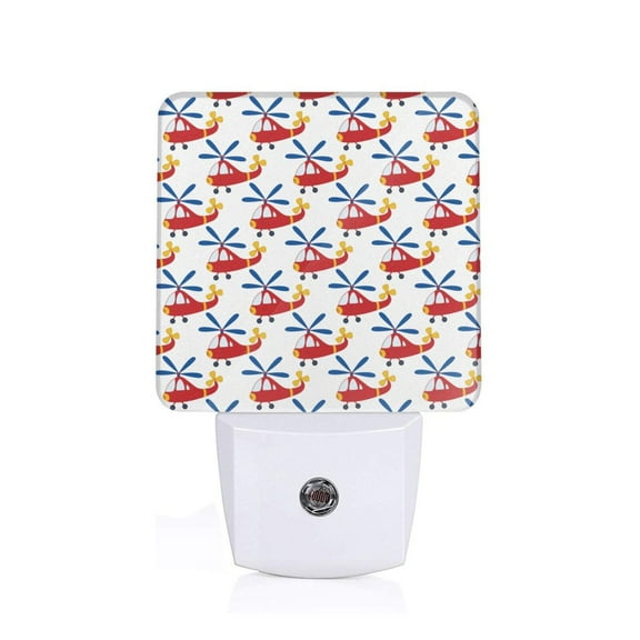 Xecao Cartoon Helicopter for Night Light - a Wall-mounted LED Fixture with A Dusk-to-dawn Sensor, Ideal for Bedrooms, Bathrooms, Hallways, and Kitchens-US