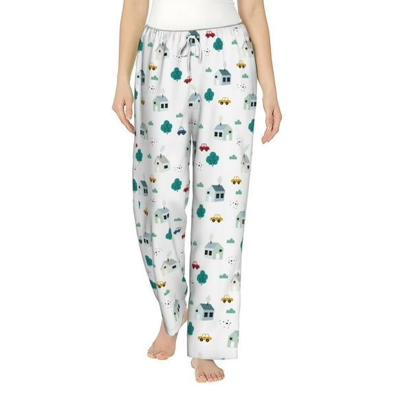 Xecao Cartoon House Car Women's Straight Lounge Pajama Pants: The Epitome of Relaxed Sleepwear