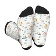 thumbnail image 1 of Xecao Cartoon House Print Crew Socks for Men and Women, Men's Soft Moisture-wicking Sock, 1 of 7