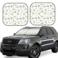thumbnail image 1 of Xecao Cartoon House for Foldable Car Sun Shades (2-Pack) offer sun protection with an easy-fold design for convenient windshield shading., 1 of 7