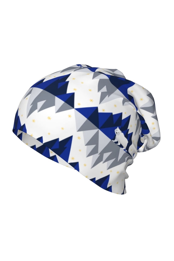 Cartoon Iceberg Polar Bear Print Beanie Hat Toddler Girls Boys, Baby Hats Winter Warm Knitted Thermal, Kids Winter Caps