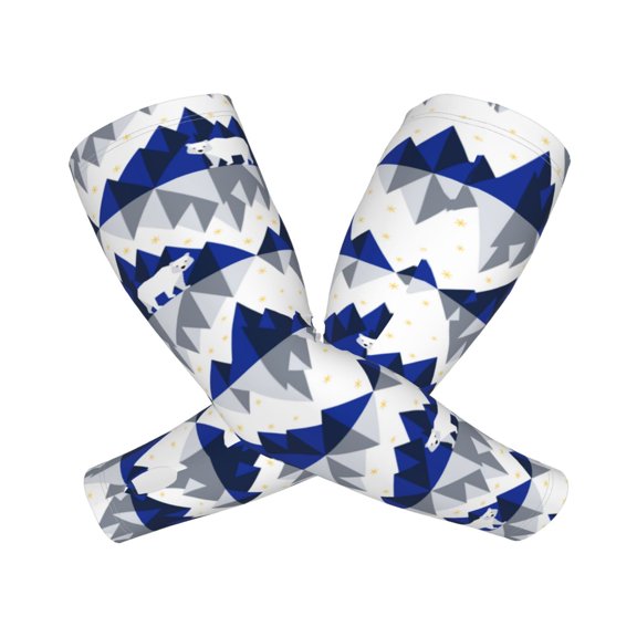 Xecao Cartoon Iceberg Polar Bear Print Cooling Arm Sleeves, UPF 50 UV Sun Protection Sports Compression ,Tattoo Cover Up ,Sports Sleeve for Basketball Golf Football