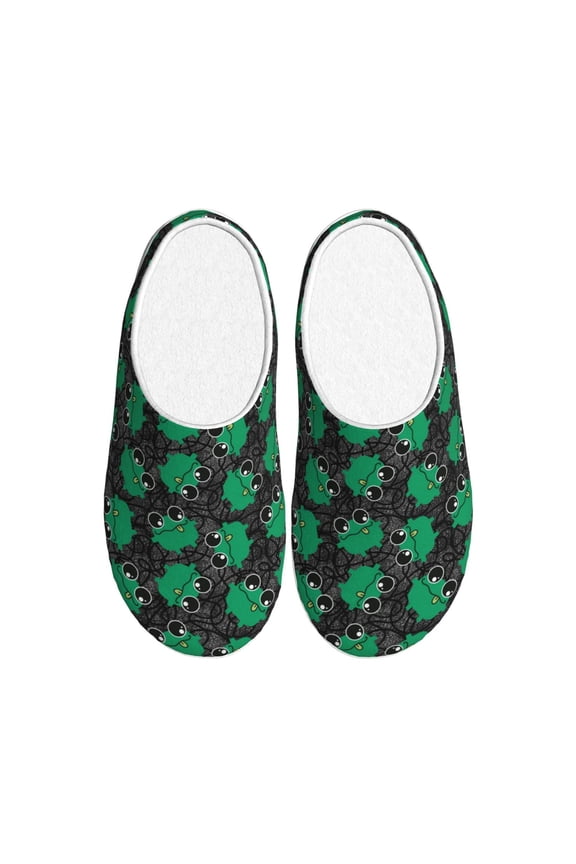 Cartoon Kawaii Frogs Print Cotton Slippers Fuzzy Warm Cozy Slippers Non Slip House Slippers For Indoor Outdoor Cotton Slippers House Slippers-35/36