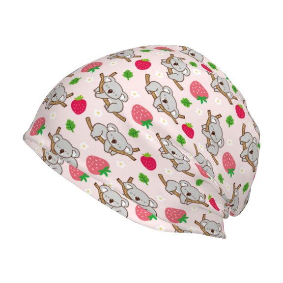 Xecao Cartoon Koala Bear Print Knit Hat,Winter Beanie for Men Women, Beanie Soft Warm Ski Stocking Cuffed Cap