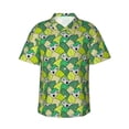 thumbnail image 1 of Xecao Cartoon Koala Bear and Leaf print Hawaiian shirt - a stylish short-sleeve button-down for men, perfect for casual beach and tropical outings., 1 of 9