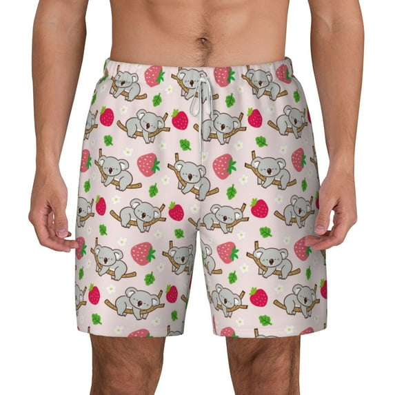 Xecao Cartoon Koala Bear for Men's Swimming Trunks Swim Trunks Quick Dry Swim Shorts with Mesh Lining Funny Swimwear Bathing Suits