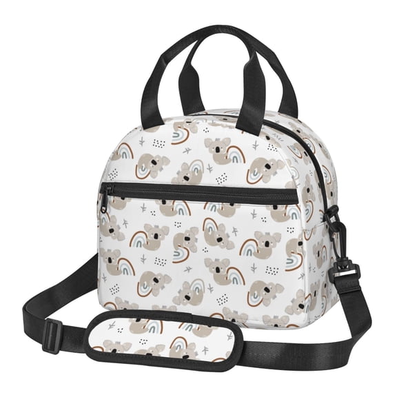 Xecao Cartoon Koala Print Insulated Lunch Box, Lunch Cags Lunch Bag Featuring An Adjustable Shoulder Strap
