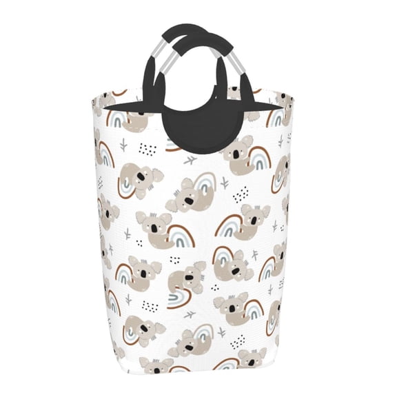 Xecao Cartoon Koala for Laundry Basket,Collapsible Large Laundry Hamper,Wash Bag for Laundry Room, Rolling Laundry Basket with Handles