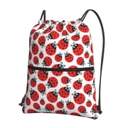 Xecao Cartoon Ladybug for Drawstring Bags,Pull String Backpack Bags,String Bag Sackpack