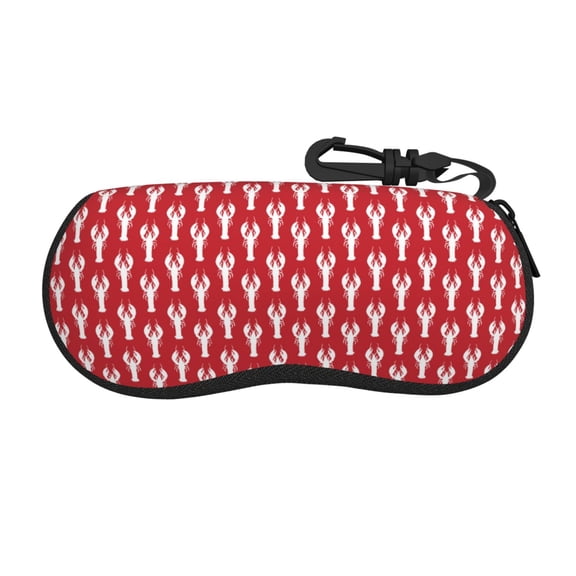 Xecao Cartoon Lobster for Eyeglass Case Soft Shell, Portable Sunglass Case, Fashionable Eyeglass Case with Zipper, Lightweight
