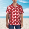 thumbnail image 1 of Xecao Cartoon Lobster print Hawaiian shirt - a stylish short-sleeve button-down for men, perfect for casual beach and tropical outings., 1 of 9
