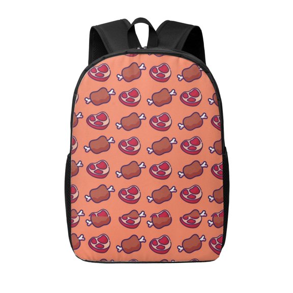 Xecao Cartoon Meat print Travel Backpack, Large Computer Backpack for Men Women, College School Rucksack Book Bag