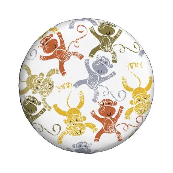 Xecao Cartoon Monkey for Tire Covers: Waterproof, dust-proof, and universally fitting for trailers, SUVs