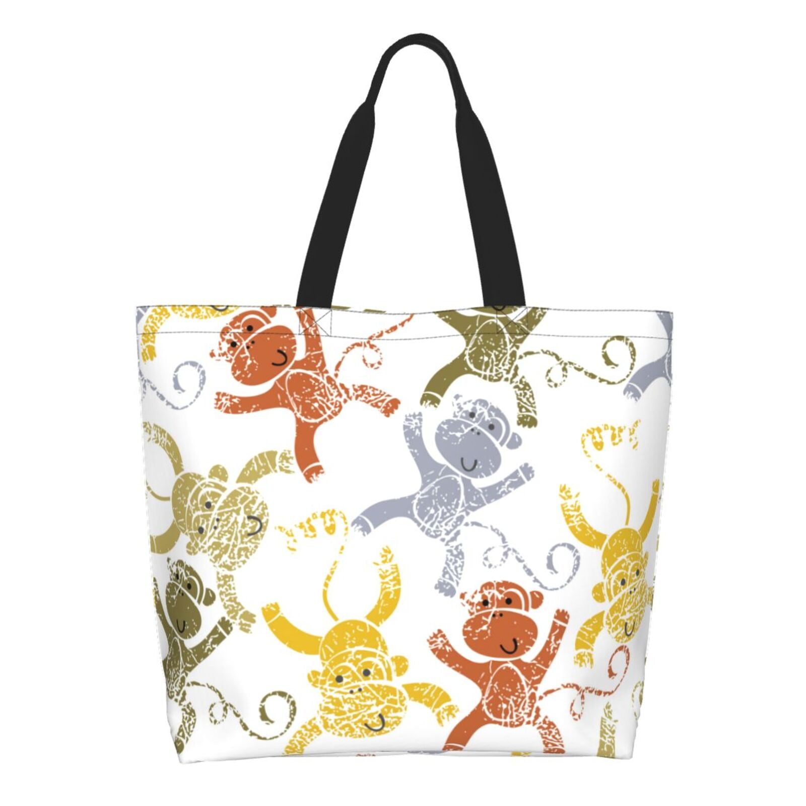 Xecao Cartoon Monkey for Tote Bag for Women Tote Shoulder Bag with a littlw pocket and Handbag for Travel Work