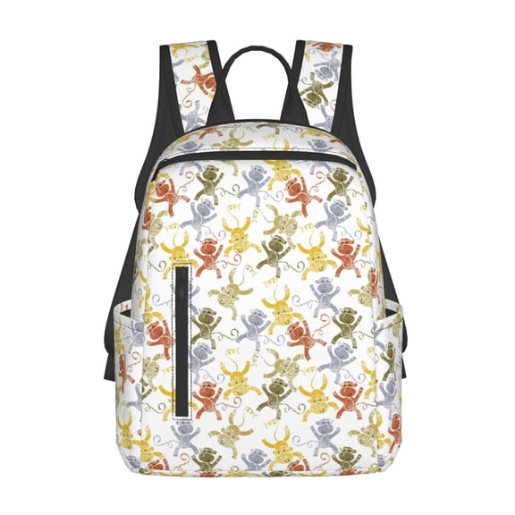 Xecao Cartoon Monkey print Backpack For women men Aesthetic Lightweight Travel Daypack Simple Cute Backpack For Bookbag