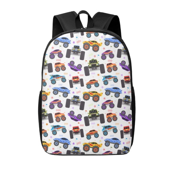 Xecao Cartoon Monster Trucks1 print Travel Backpack, Large Computer Backpack for Men Women, College School Rucksack Book Bag