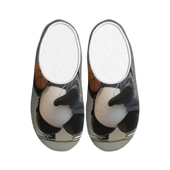 Xecao Cartoon Pandas Basketball Print Cotton Slippers Fuzzy Warm Cozy Slippers Non Slip House Slippers For Indoor Outdoor Cotton Slippers House Slippers-11