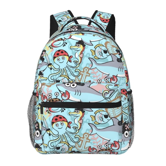 Xecao Cartoon Pirate Backpack, a stylish and functional choice for both men and women, is the perfect basic bookbag for college, work, or travel