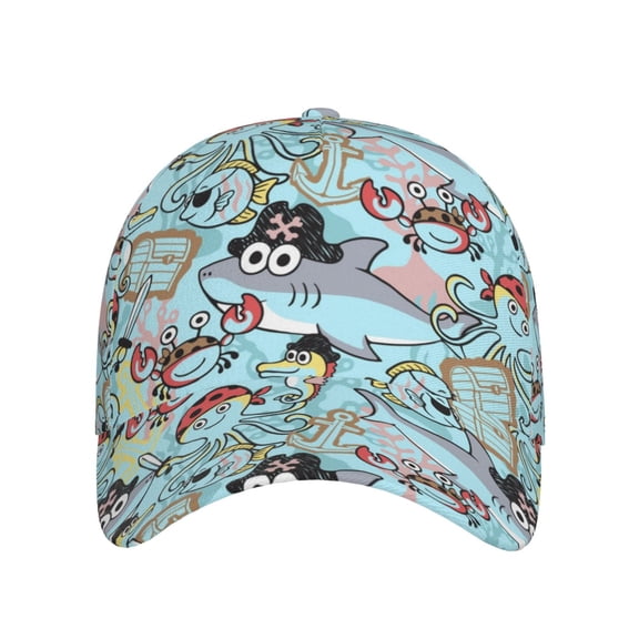 Xecao Cartoon Pirate for Baseball Cap: Unisex, crafted from classic polyester twill fabric, featuring a soft unconstructed design