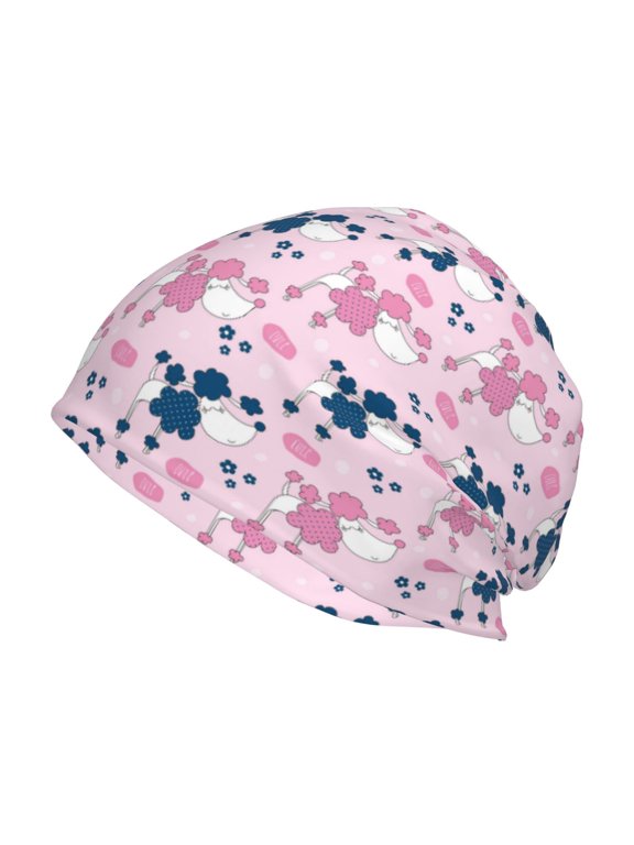 Cartoon Poodle Dog Print Knit Hat,Winter Beanie for Men Women, Beanie Soft Warm Ski Stocking Cuffed Cap