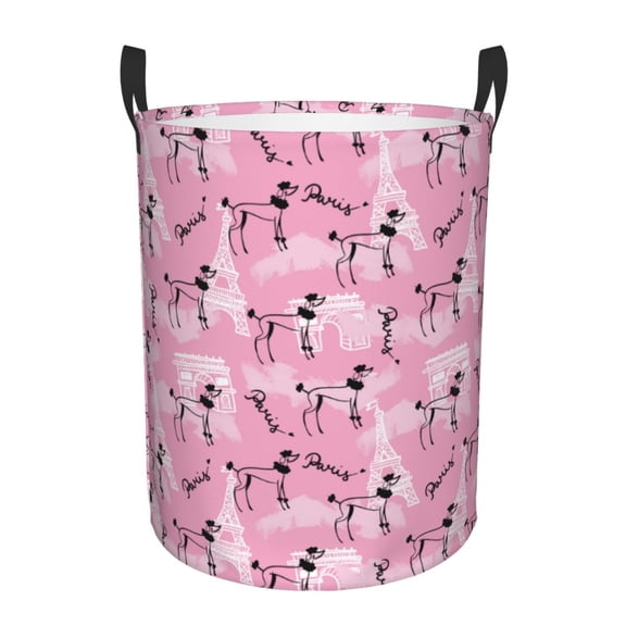 Xecao Cartoon Poodle Dog Print Laundry Hamper Basket,designed for Blanket Storage and Nursery Clothes in the Bedroom