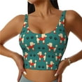 thumbnail image 1 of Xecao Cartoon Poodle Dog for Sports Bra with Removable Pads, Crop Tank Top Design, Women's Longline Sports Bra - Non-Wired - Large, 1 of 9
