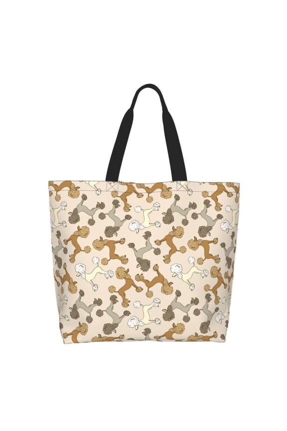 Cartoon Poodle Dog for Tote Bag for Women, Tote Shoulder Bag with a littlw pocket and Handbag for Travel, Work