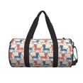 thumbnail image 1 of Xecao Cartoon Poodle Dog print Round Travel Duffel Bag is a foldable gym bag with an inner pocket, perfect for travel sports, 1 of 8
