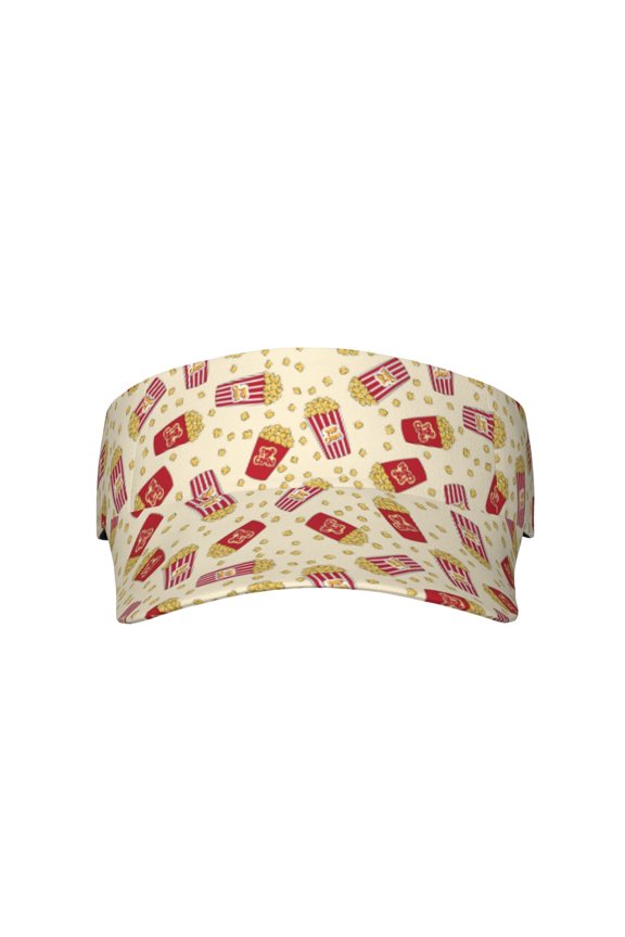Cartoon Popcorn for Adult Sun Cap offers versatile sun protection with adjustable Velcro for a secure fit.