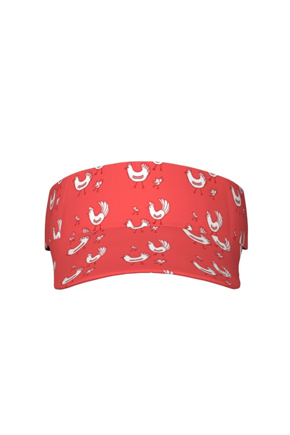 Cartoon Rooster for Adult Sun Cap offers versatile sun protection with adjustable Velcro for a secure fit.