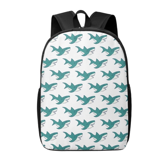 Xecao Cartoon Shark print Travel Backpack, Large Computer Backpack for Men Women, College School Rucksack Book Bag