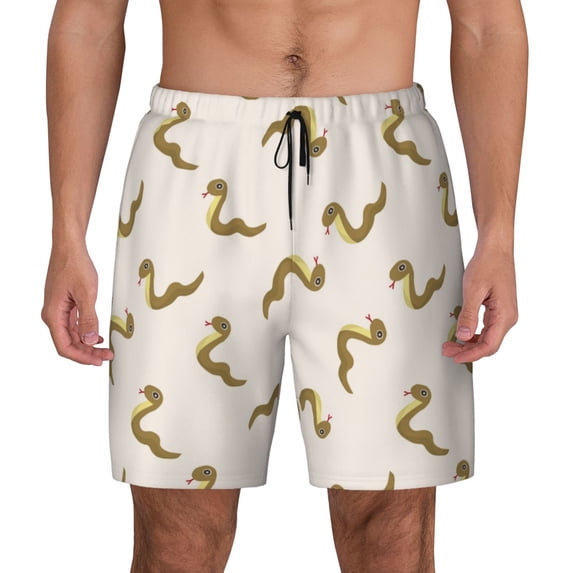 Xecao Cartoon Snake for Men's Swimming Trunks Swim Trunks Quick Dry Swim Shorts with Mesh Lining Funny Swimwear Bathing Suits