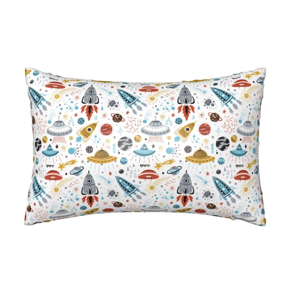 Xecao Cartoon Space Pattern Satin Pillowcases for Hair and Skin, Luxurious and Silky Pillow Cases with Envelope Closure, 20x30 Inches